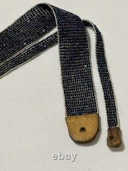 Leather beaded necklace & bracelet vintage handmade native american STORMIE ART