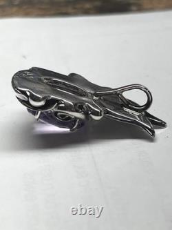 Les Baker Jewelry Vintage Amethyst Sterling Silver Native American Pendant