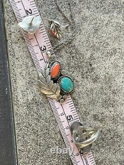 Lot Of 3 Native American Vintage Sterling Silver Jewelry Set