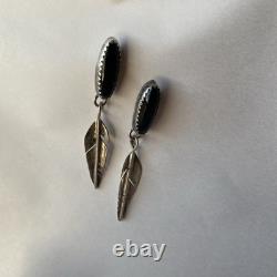 Lot Of Vintage Native American Black Onyx Sterling Silver Jewelry