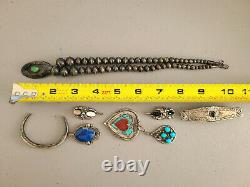 Lot Of Vintage Sterling Silver Native American Jewelry With Stones