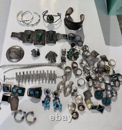 Lot Sterling Silver 925 Vintage Scrap Native American Mexican RLM Jewelry