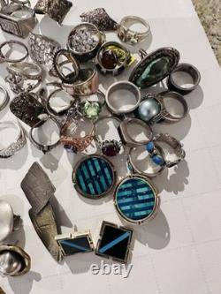 Lot Sterling Silver 925 Vintage Scrap Native American Mexican RLM Jewelry