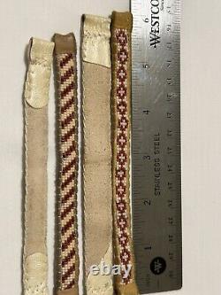 Lot of 4 Native American Glass Bead Bracelets Leather handmade vintage STORMIE