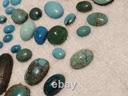 Lot of 52 Vintage/Antique Native American Navajo Jewelry Turquoise Cabechons