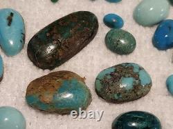 Lot of 52 Vintage/Antique Native American Navajo Jewelry Turquoise Cabechons
