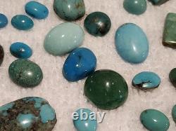 Lot of 52 Vintage/Antique Native American Navajo Jewelry Turquoise Cabechons