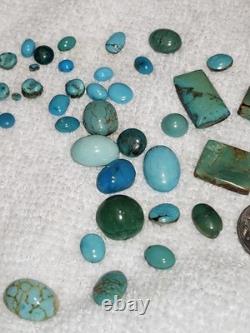 Lot of 52 Vintage/Antique Native American Navajo Jewelry Turquoise Cabechons