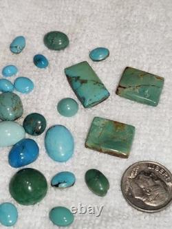 Lot of 52 Vintage/Antique Native American Navajo Jewelry Turquoise Cabechons