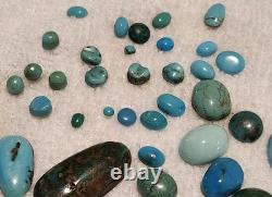 Lot of 52 Vintage/Antique Native American Navajo Jewelry Turquoise Cabechons