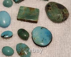 Lot of 52 Vintage/Antique Native American Navajo Jewelry Turquoise Cabechons