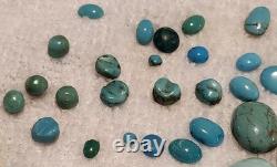Lot of 52 Vintage/Antique Native American Navajo Jewelry Turquoise Cabechons