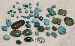 Lot of 52 Vintage/Antique Native American Navajo Jewelry Turquoise Cabechons
