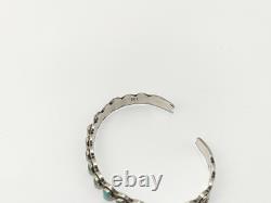 Lovely Vtg NATIVE AMERICAN NAVAJO signed IH Coin Silver Turquoise Cuff Bracelet