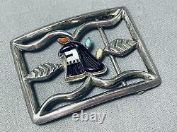Luciano Chavez Vintage Santo Domingo Turquoise Sterling Silver Buckle
