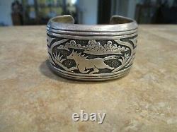 MAGNIFICENT Vintage Tommy Singer (d.) Navajo Sterling HORSE STORYTELLER Bracelet