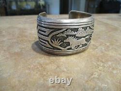 MAGNIFICENT Vintage Tommy Singer (d.) Navajo Sterling HORSE STORYTELLER Bracelet