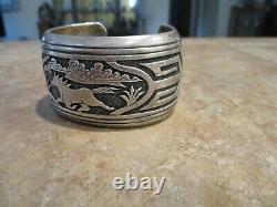 MAGNIFICENT Vintage Tommy Singer (d.) Navajo Sterling HORSE STORYTELLER Bracelet