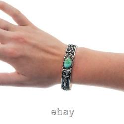 MENS Navajo Turquoise Bracelet Sterling Silver SONORAN GOLD Arrowhead Cuff