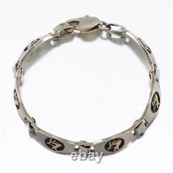 M. M Rogers Native American Kopelli Gold & Silver Bracelet Vintage 1980s Rare