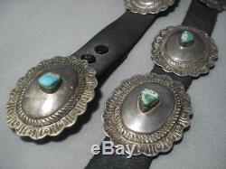 Magnificent Vintage Hopi Lew Kagenvema Sterling Silver Concho Belt Old