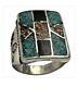 Magnificent Vintage Navajo Turquoise & Coral Sterling Silver Ringsz10.5