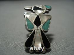 Magnificent Vintage Zuni Turquoise Sterling Silver Ring Old