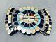 Massive Vintage Zuni Inlay Turquoise Coral Jet Sunface Sterling Silver Buckle