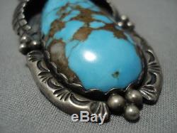 Museum Quality Vintage Navajo Bisbee Turquoise Sterling Silver Necklace Old