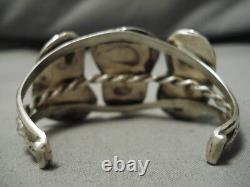 Museum Quality! Vintage Navajo Chunk Coral Sterling Silver Bracelet Old