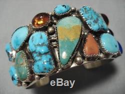 Museum Quality Vintage Navajo Royston Turquoise Sterling Silver Bracelet Old