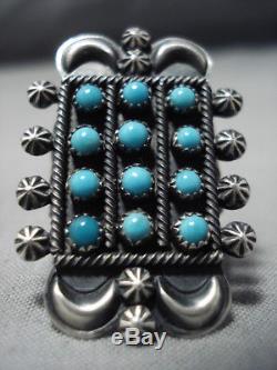 Museum Turquoise Vintage Navajo Sterling Silver Squash Blossom Necklace Bracelet