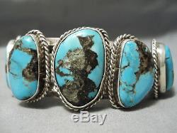 Museum Vintage Navajo Bisbee Turquoise Sterling Silver Bracelet Old