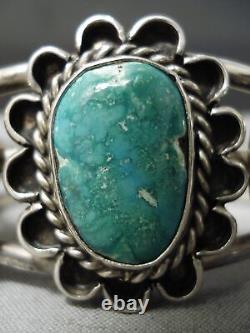 Museum Vintage Navajo Carico Lake Turquois Estelring Silver Bracelet Old