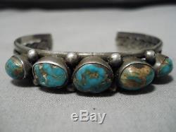 Museum Vintage Navajo Rare Turquoise Sterling Silver Bracelet Old