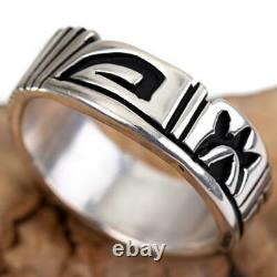 NATIVE AMERICAN Ring Sterling Silver NELSON BEGAY Rising Sun Overlay 9.75