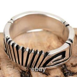 NATIVE AMERICAN Ring Sterling Silver NELSON BEGAY Rising Sun Overlay 9.75