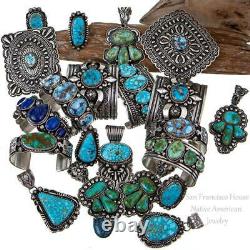 NAVAJO Concho BELT BUCKLE Sterling Silver Golden Hill Turquoise Tsosie White