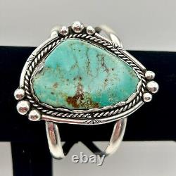 Native American Apache Navajo Turquoise Cuff Bracelet 1978 Hollywood Regency