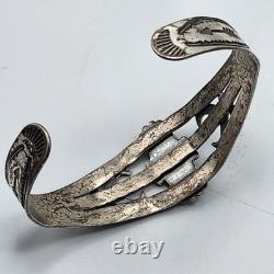 Native American Cuff Bracelet Sterling Silver Fred Harvey Era Bell Trading Read Native American Cuff Bracelet Sterling Silver Fred Harvey Era Bell Trading Read