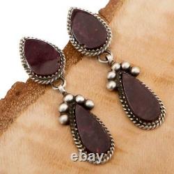 Native American Earrings Sterling Silver Autumn Twilight Purple Spiny Oyster