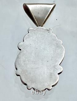 Native American Handmade Navajo Pendent Sterling Silver Kingman Turquoise