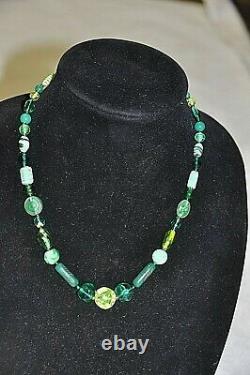 Native American Indian Glass Trade Beads Jewelry Necklace, vintage with earrings