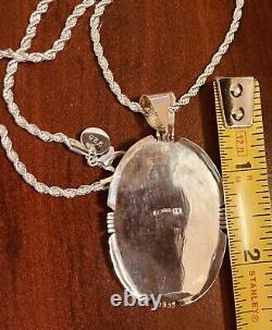 Native American Indian Jewelry Sterling Silver Vintage Navajo Oval Shaped