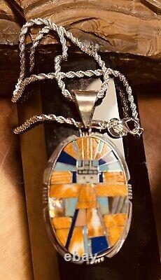 Native American Indian Jewelry Sterling Silver Vintage Navajo Oval Shaped