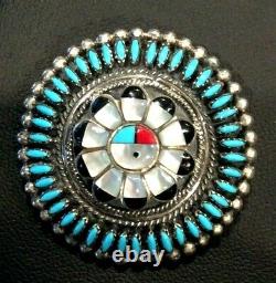 Native American Indian Jewelry Sterling Silver Vintage Turquoise Pendant