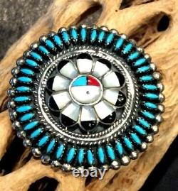 Native American Indian Jewelry Sterling Silver Vintage Turquoise Pendant