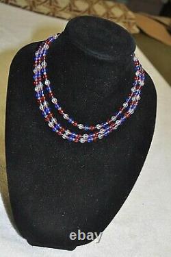 Native American Indian Vintage Glass Trade Beads Jewelry Necklace, New
