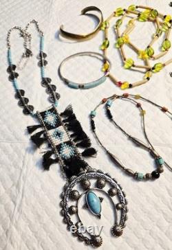 Native American Jewelry Lot Squash Blossom Fetish Bead Southwest Artisian Vtg