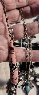 Native American Jewelry Lot Squash Blossom Fetish Bead Southwest Artisian Vtg